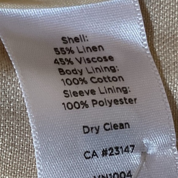 Talbots | Beige/Cream Linen Blend “Kate Fit” Button Front Blazer, Size 10 - Picture 10 of 10